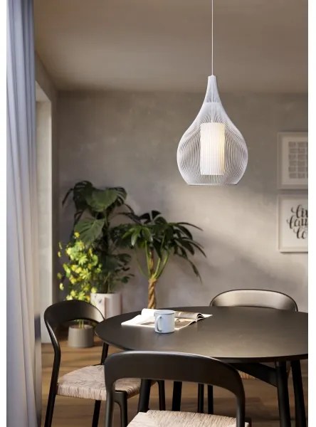 Lustră pe cablu Eglo 900829 RAZONI 1xE27/40W/230V alb