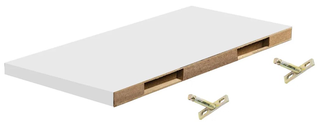 Polita perete cu suport fixare ascuns, 60x19x1.8 cm, Alb