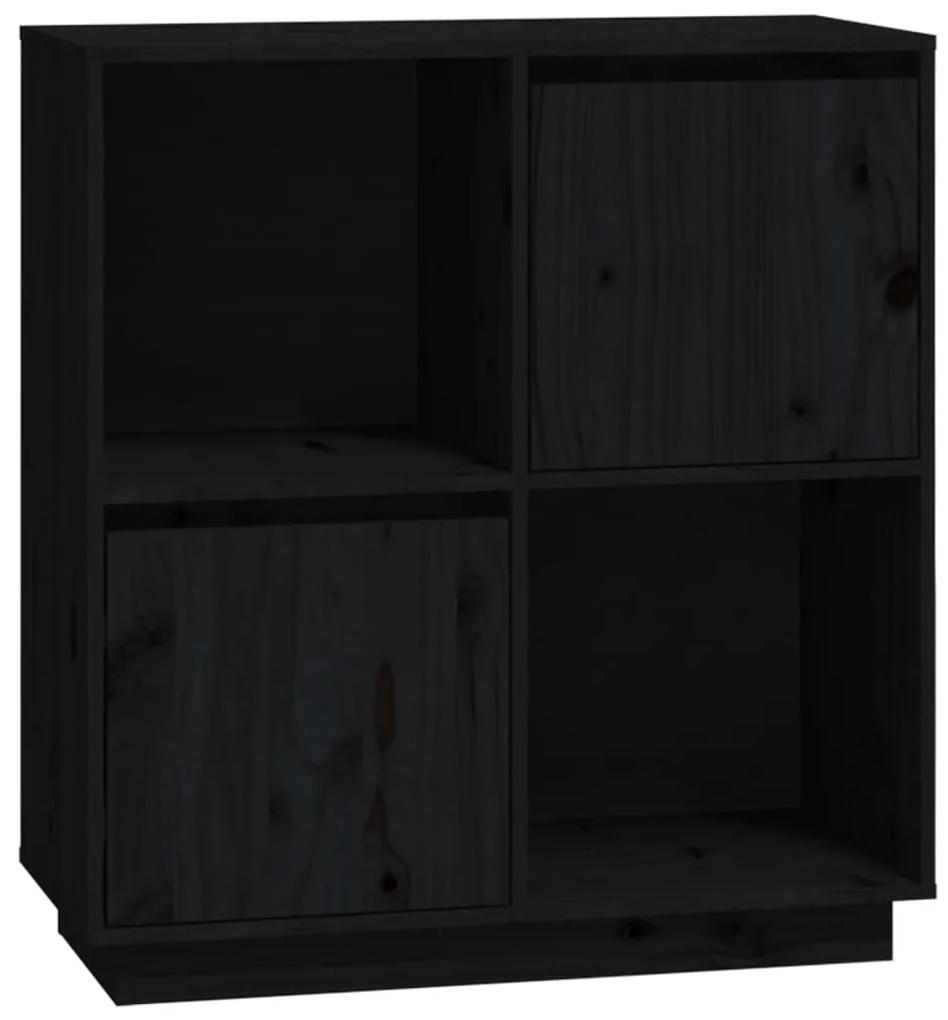814353 vidaXL Dulap, negru, 74x35x80 cm, lemn masiv de pin