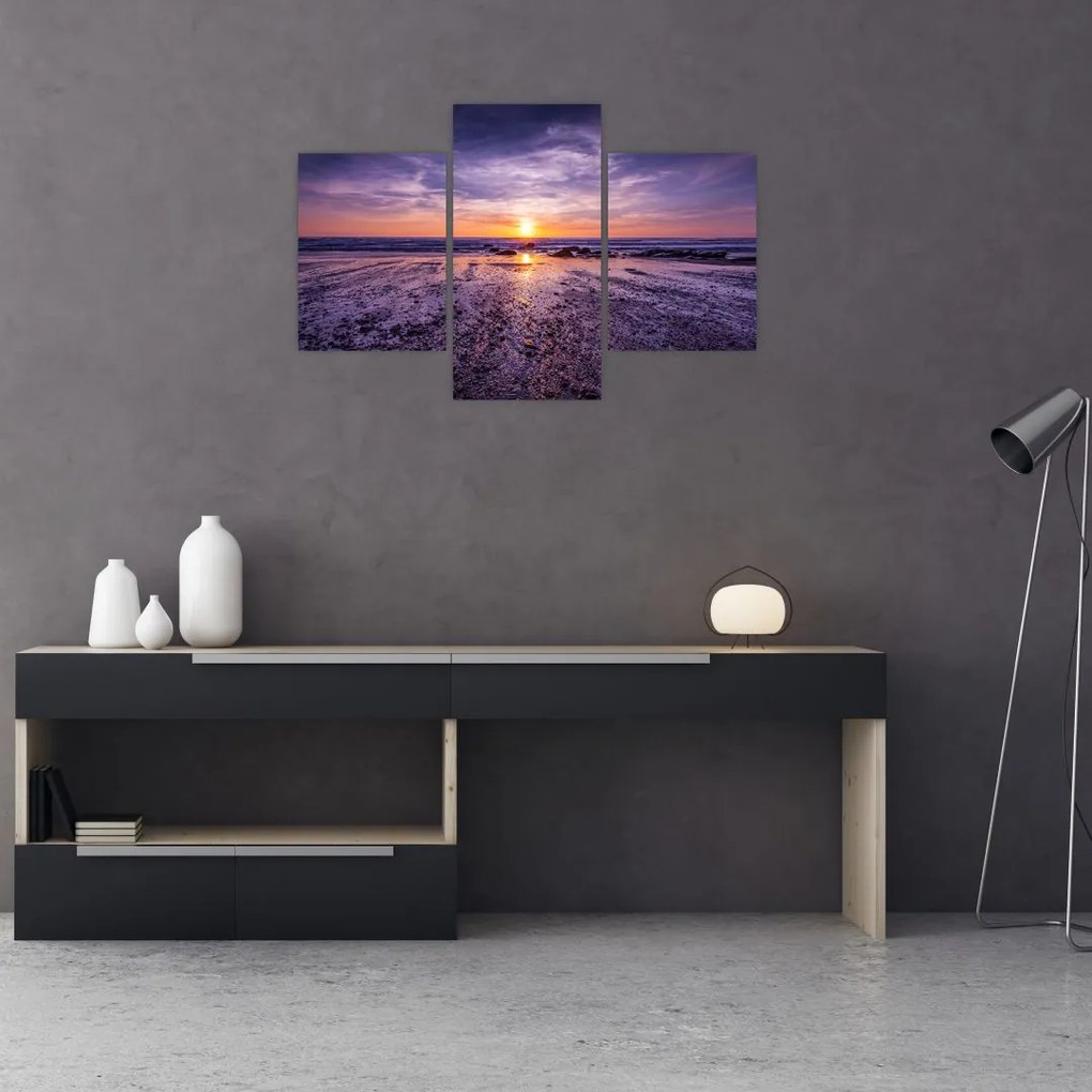 Tabloul cu plaja - apus de soare (90x60 cm)