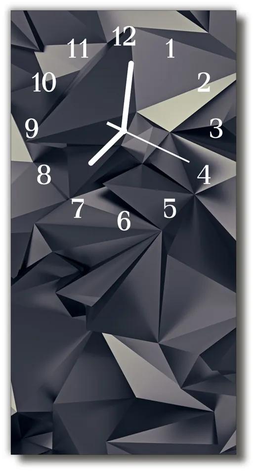 Ceas de perete din sticla vertical Geometria artei negru