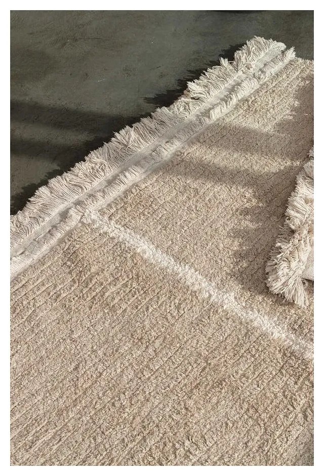 Covor tip traversă bej din bumbac 80x230 cm Duetto Sage – Lorena Canals