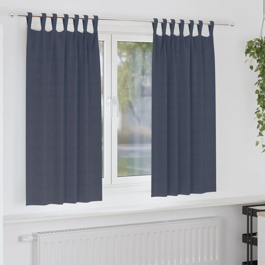 vidaXL Perdele opace cu perdele 2 pcs Antracit 175 x 140 cm Poliester