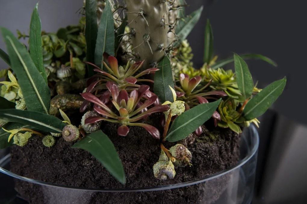 Aranjament floral elegant, design LUX CACTUS GRASS