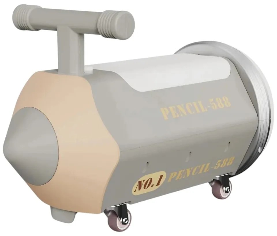 Masinuta cu Functie de Trotineta Fara Pedale Pentru Copii NOVOKIDS™ My First Pencil Car, Cu Melodii si lumini, Maxim 25 Kg, Roti cu rotire 360 grade,