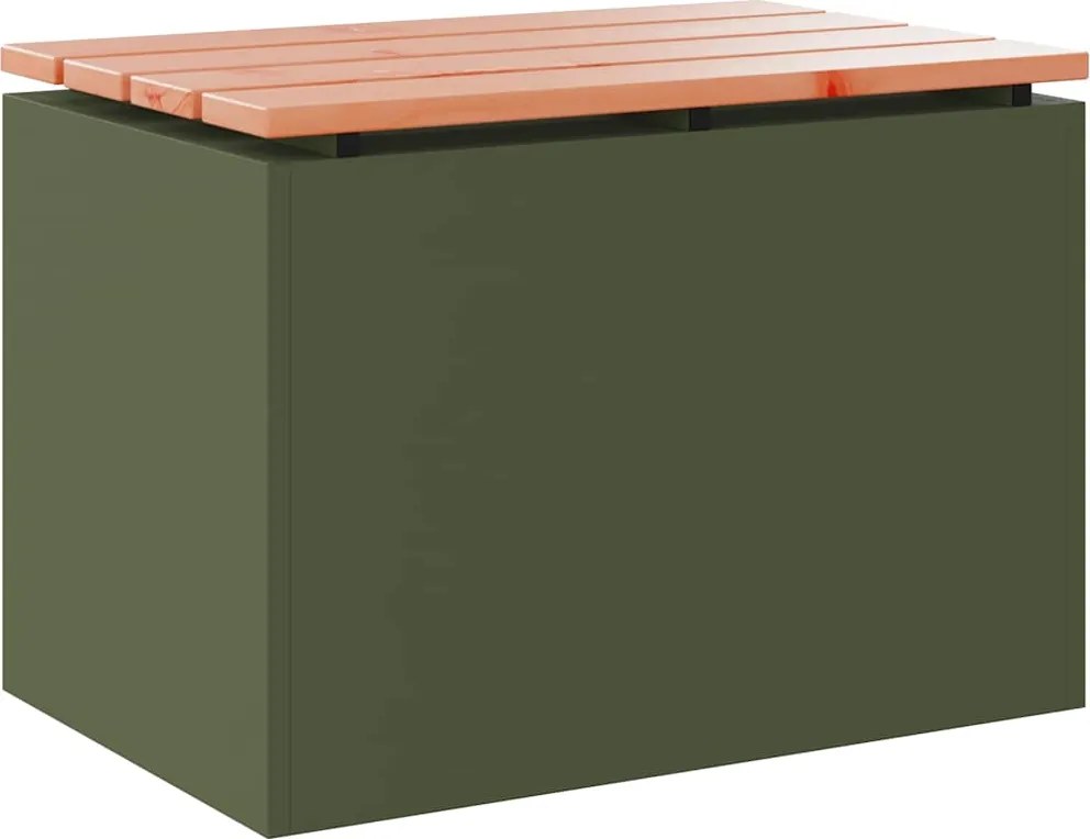 vidaXL Bancă de grădină Olivengrønn 60 x 40 x 43 cm Oțel