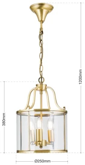 Orion - Lustră cu lanț BRUNO 3xE14/40W/230V Ø 25 cm aurie