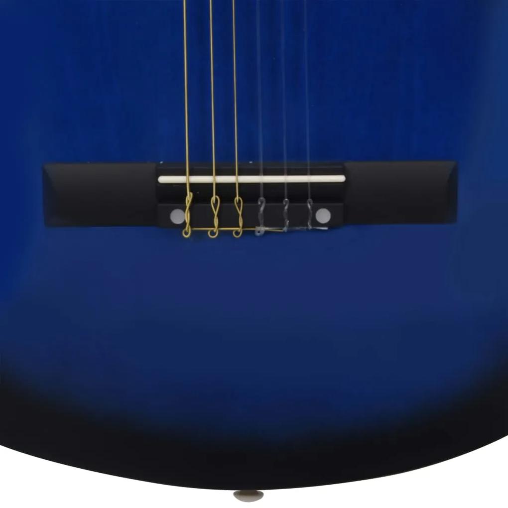 Set de chitara clasica incepatori, 8 piese, albastru, 1 2 34   Albastru, 1 2 34