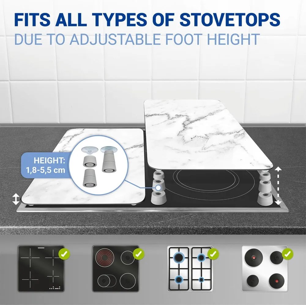 Set 2 protecții din sticlă pentru aragaz Wenko Marble, 52 x 30 cm