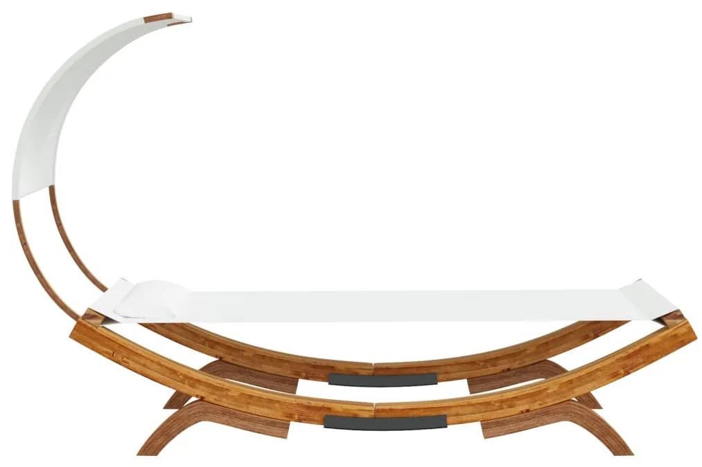 Hamac cu baldachin, crem, 100x216x162 cm, lemn masiv curbat Crem, 100 x 200 x 126 cm