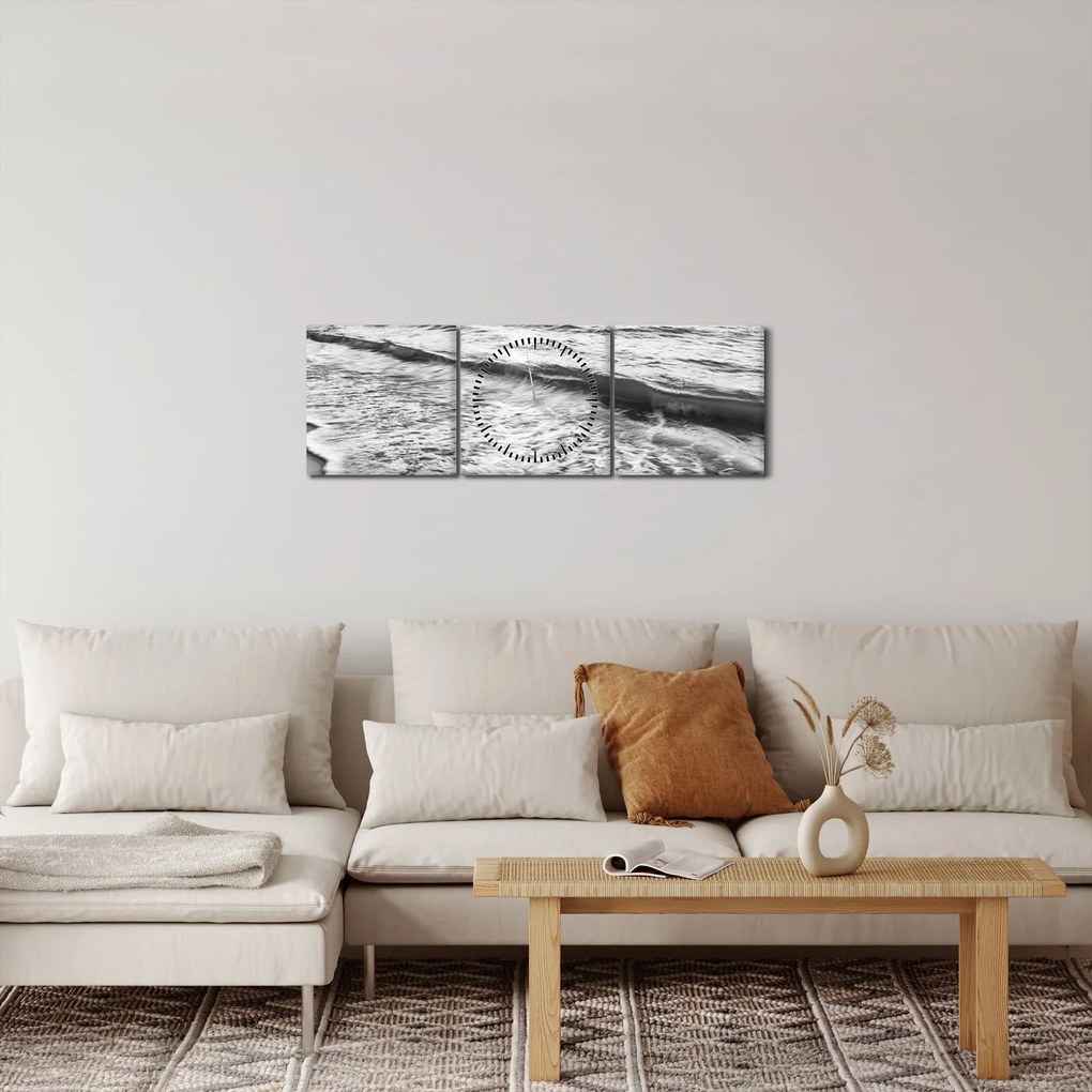 Tablou - Apus de soare pe malul mării (cu ceas) (90x30 cm)