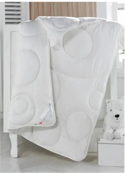 Pătură pentru copii , matlasată, din bumbac satinat Baby Quilt Puro, 95 x 145 cm, alb