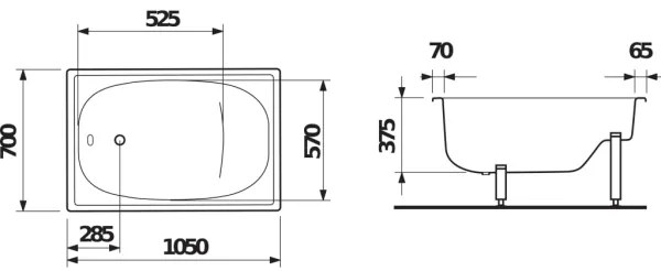 JIKA H2340000000001 - Cadă de șezut RIGA 105 x 70, oțel/alb