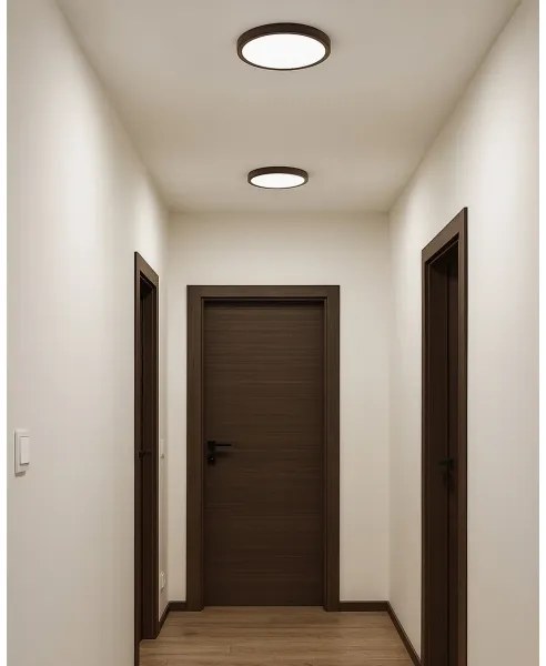 Plafonieră LED 18W, 230V, 3000/4000/6500K, Ø23 cm, maro