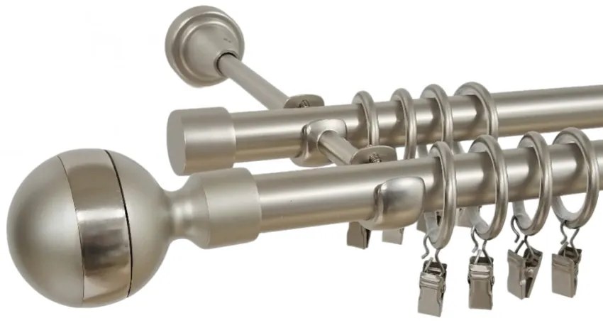 Galerie dubla james 19/19 mm crom mat (Alege marime: 160 cm)