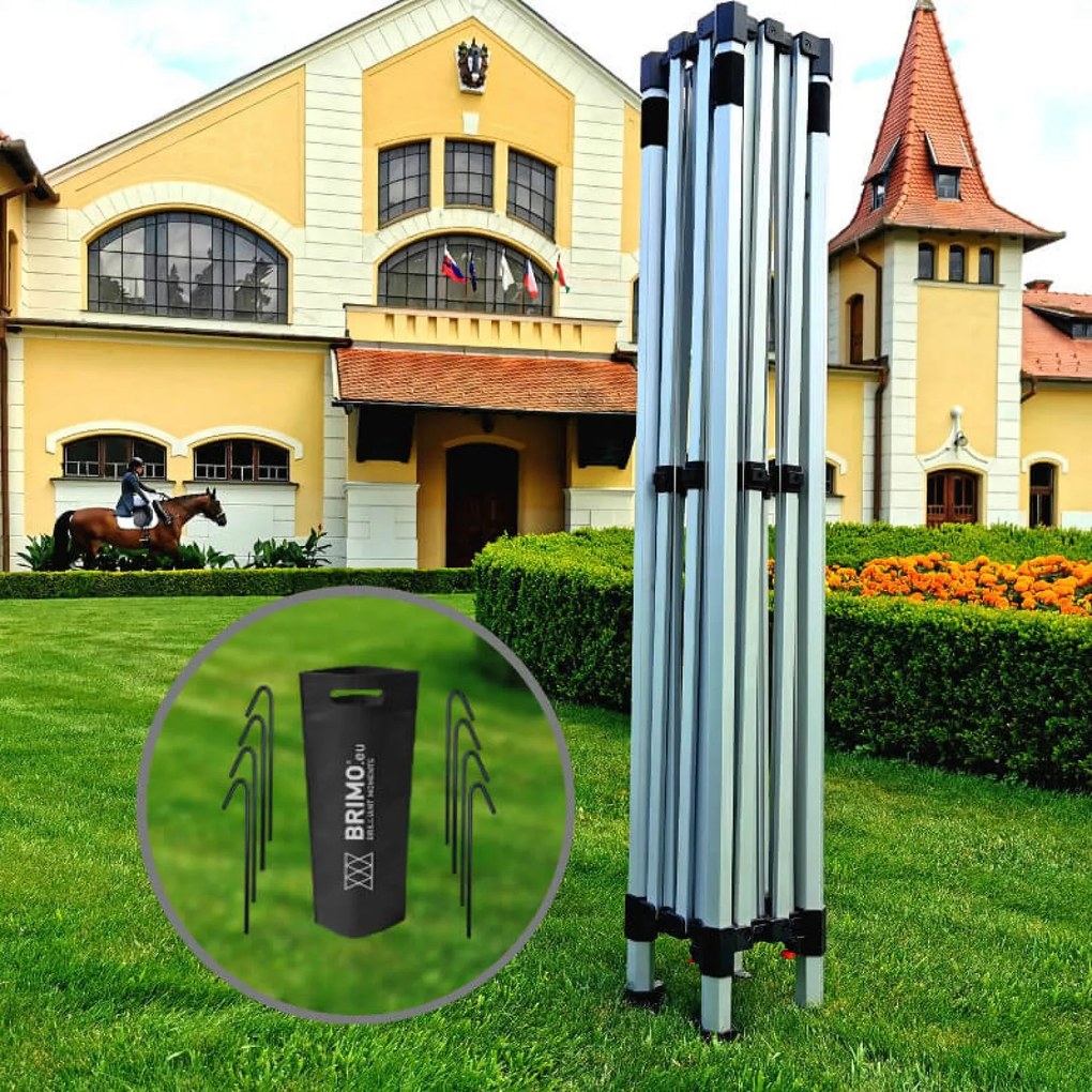 Cort tip foarfecă 3x4,5 m ALU, și pentru motorsport - cu 3 pereți - Alb