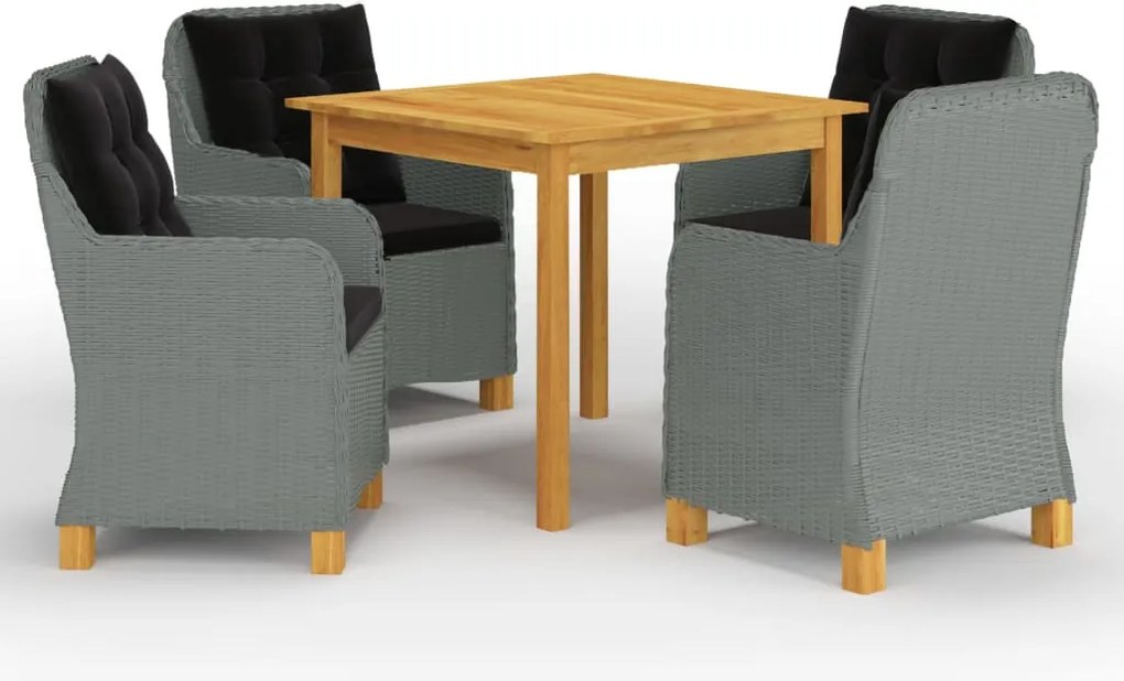 vidaXL Set de mobilier pentru grădină, 5 piese, gri deschis