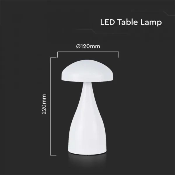 Lampă de birou LED reglabilă, reîncărcabilă, 1W, 5V, 3000-6000K, 1800 mAh, albă