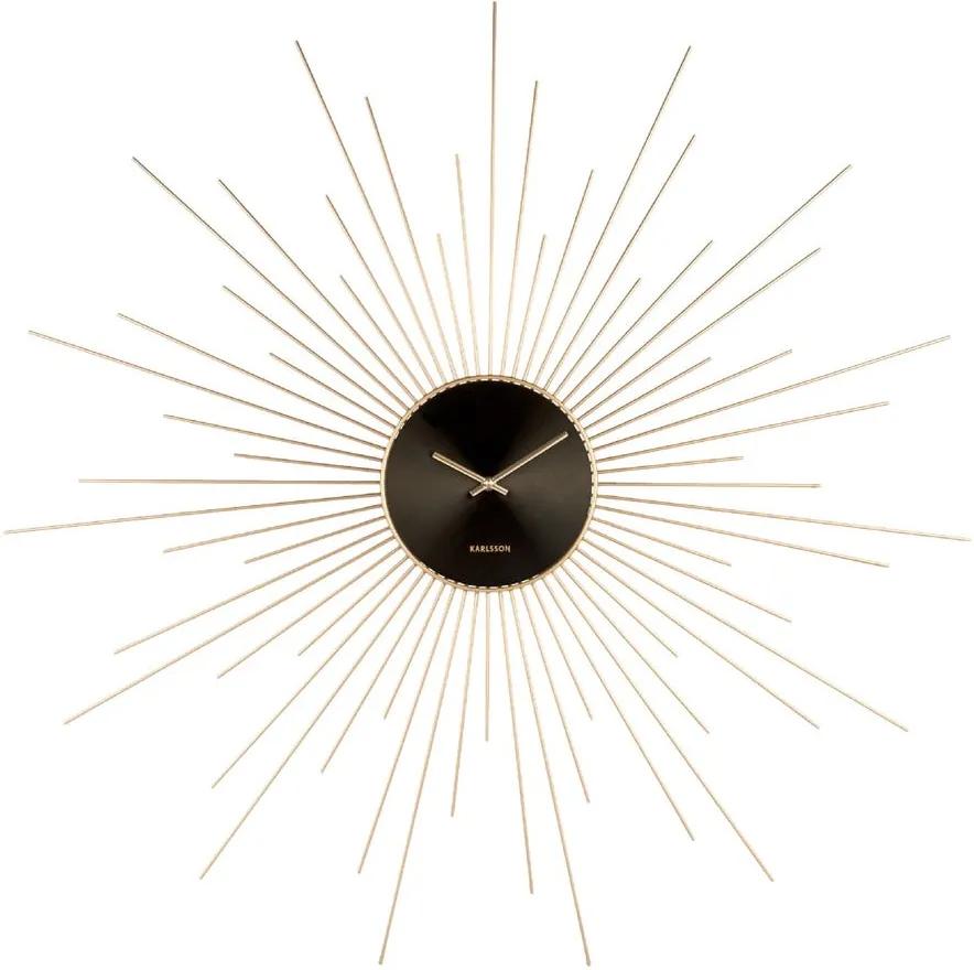 Ceas de perete Karlsson Peony, negru - auriu, ø 60 cm