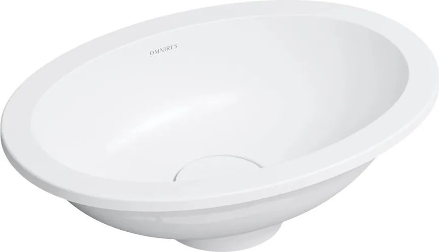 Lavoar sub blat Omnires Shell M+ finisaj alb mat 45 cm