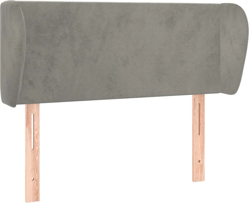 vidaXL Tăblie de pat cu aripioare gri deschis 103x23x78/88 cm catifea