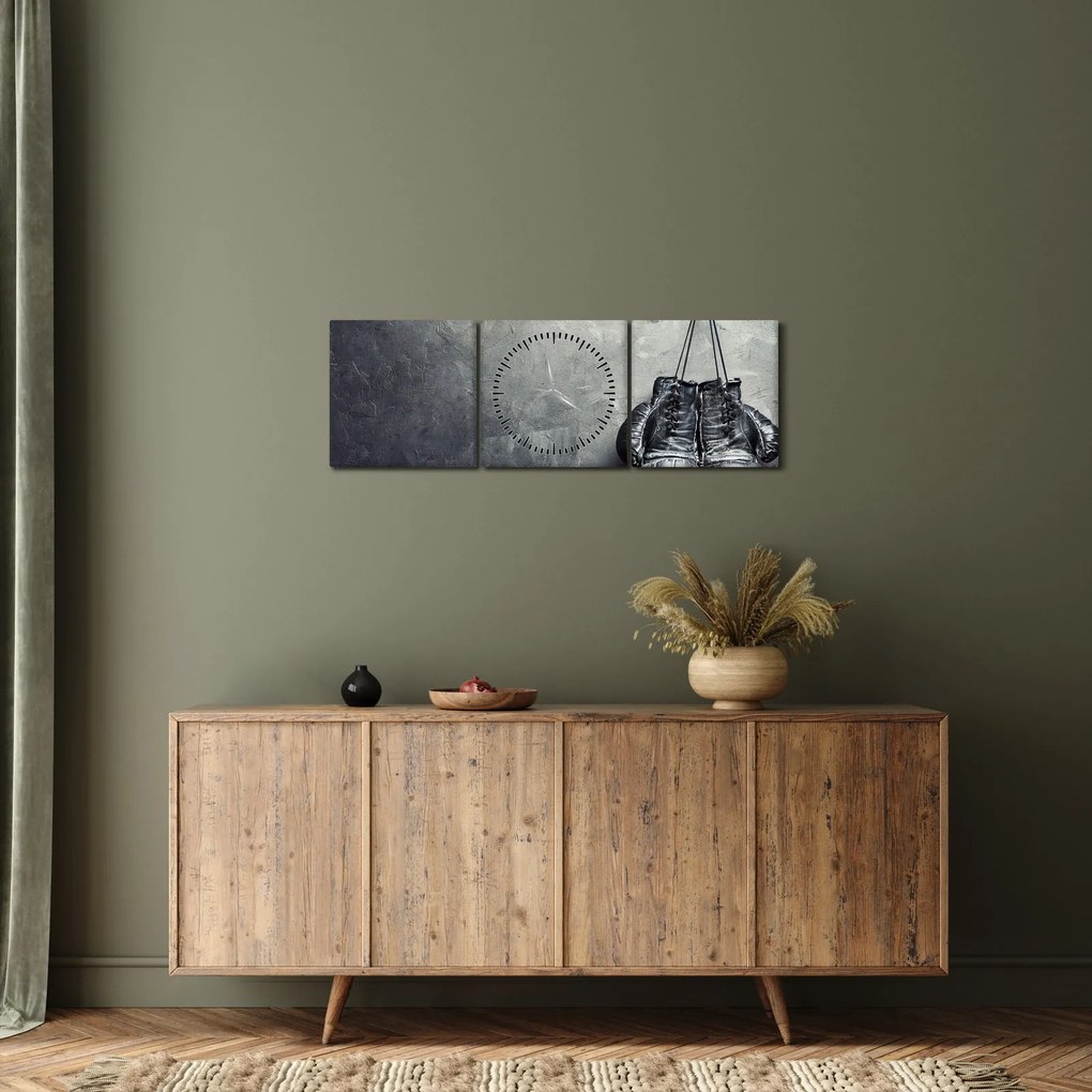 Tablou - Mănuși de box (cu ceas) (90x30 cm)