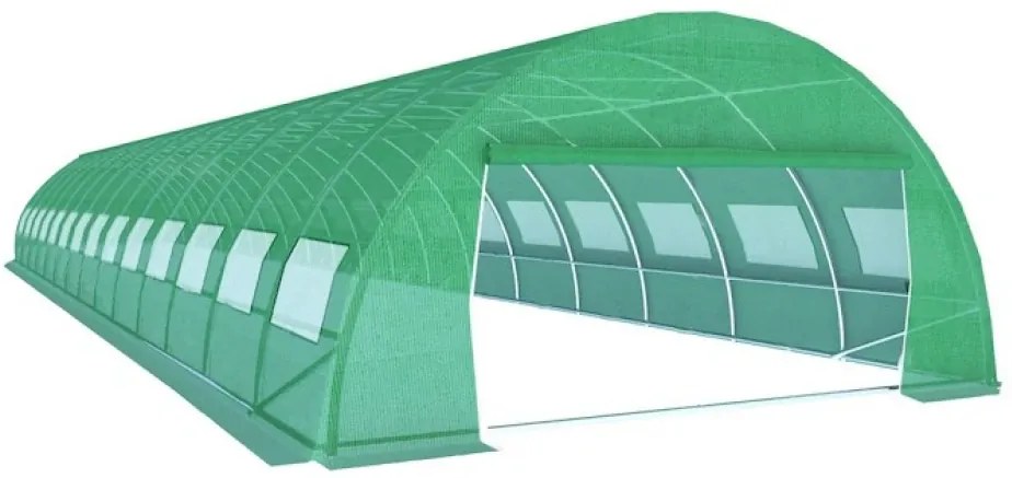 Solar de grădină, 6x14 m, 84 m², cadru din oțel, țeavă galvanizată, folie PE armată, 28 ferestre rulante, rezistent la UV, impermeabil, Verde, GH614,