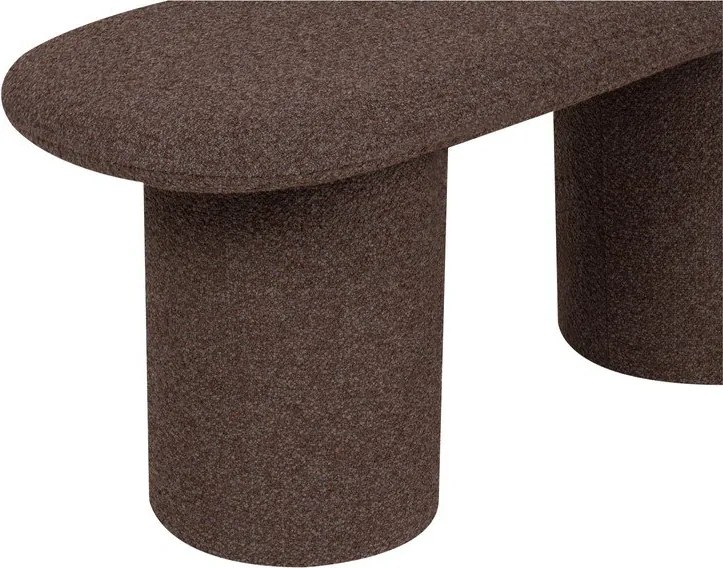 Bancă maro capitonată cu tapițerie din țesătură bouclé Rull – noo.ma