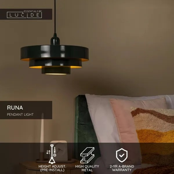 Lucide 21443/35/33 - Pendul pe cablu RUNA 1xE27/40W/230V verde