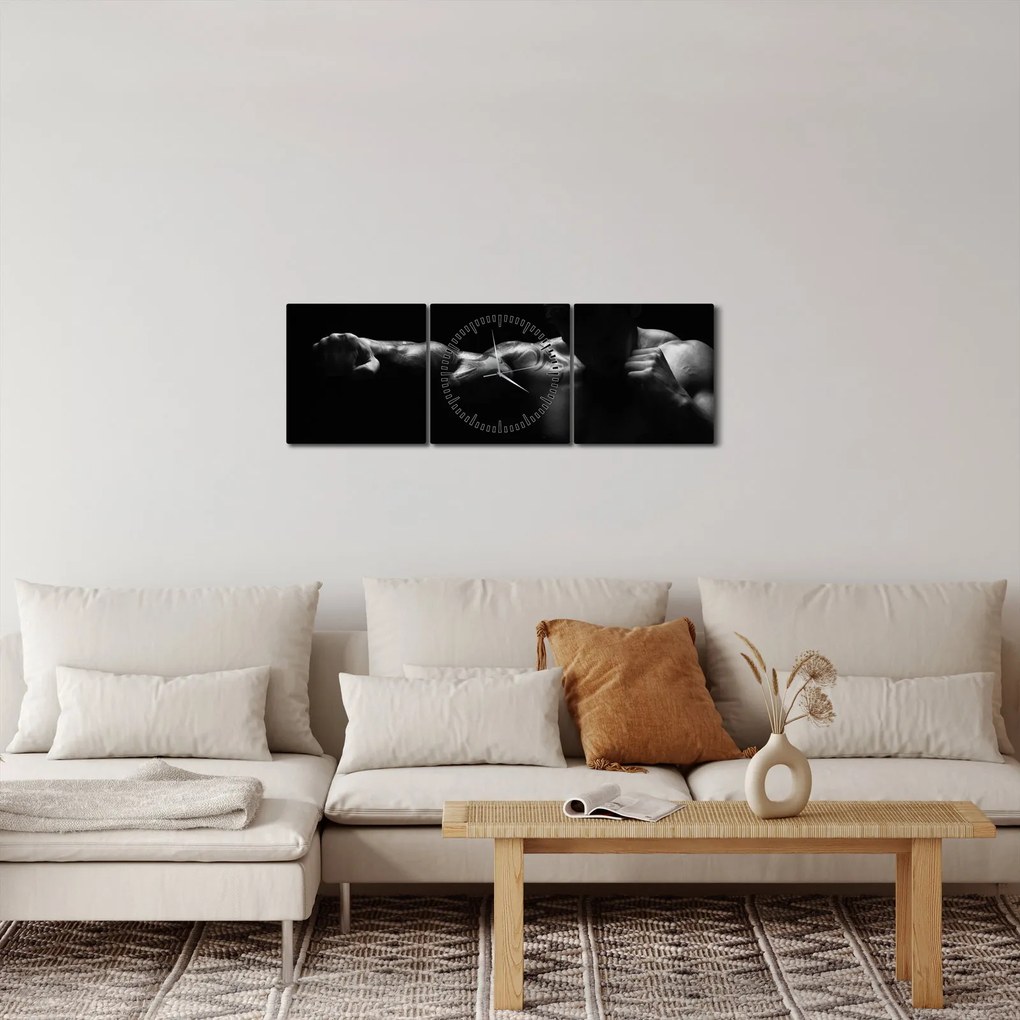 Tablou - Lovitura cu pumn (cu ceas) (90x30 cm)