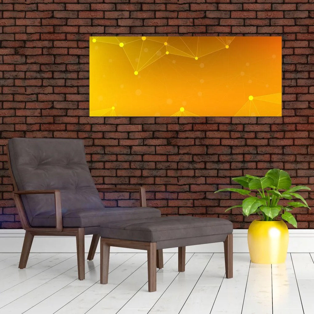 Tabloul abstract galben (120x50 cm)
