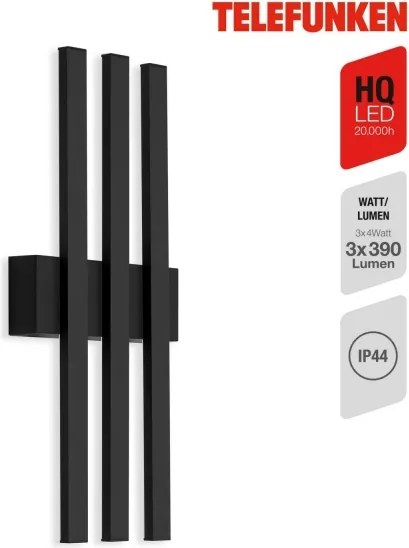 Aplică LED de exterior Telefunken 313305TF 3xLED/4W/230V IP44