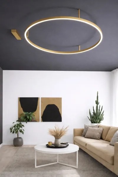 Ideal Lux - Plafonieră LED ORACLE SLIM, 81 W/230 V, Ø 150 cm, culoare: auriu