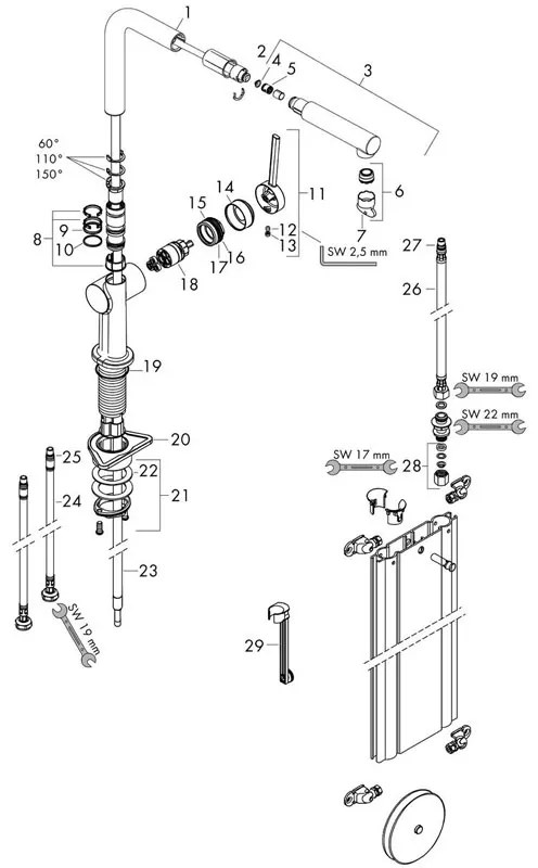 Baterie de bucatarie monocomanda cu pipa extractabila, sBox, Hansgrohe, Talis M54 270, crom