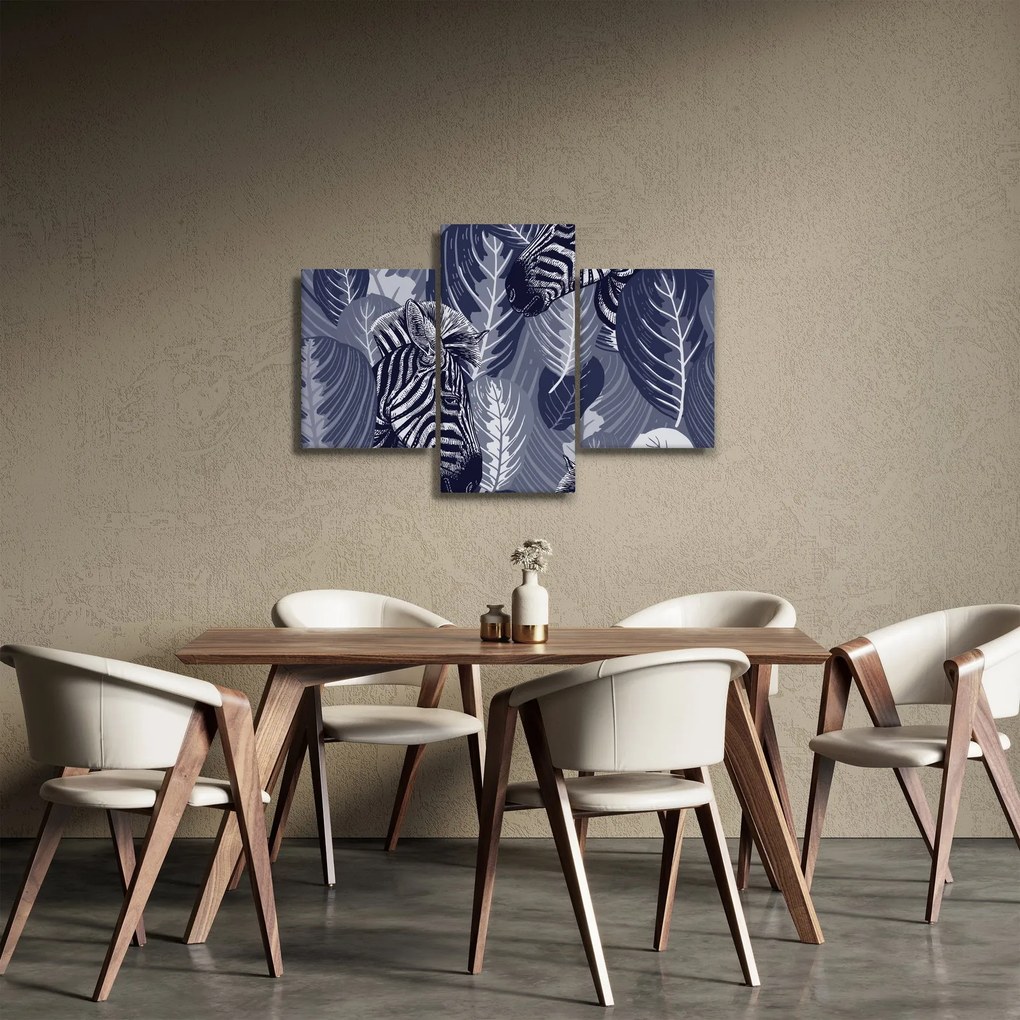Tablou - Zebre albastre (90x60 cm)