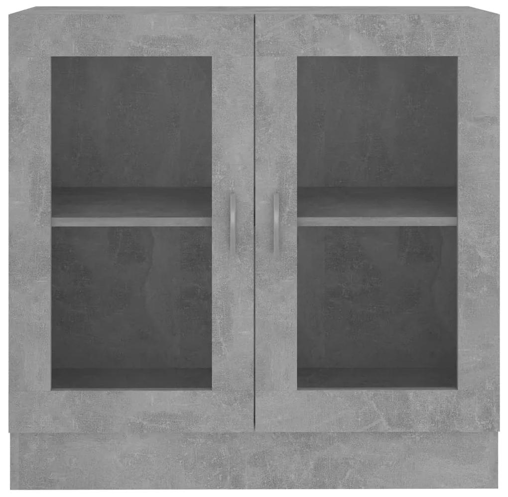 Dulap cu vitrina, gri beton, 82,5 x 30,5 x 80 cm, PAL 1, Gri beton, 82.5 x 30.5 x 80 cm