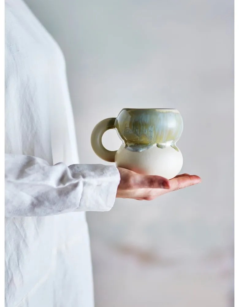 Căni albastre/crem 4 buc. din gresie 400 ml Luna – Bloomingville