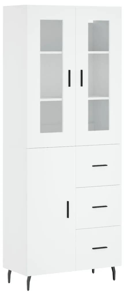 3198481 vidaXL Dulap înalt, alb, 69,5x34x180 cm, lemn compozit