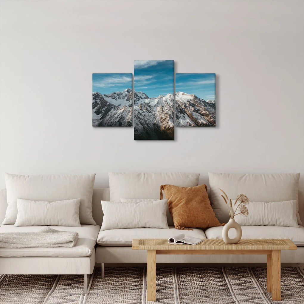 Tablou cu vârfuri înzăpeziți, Fiordland (90x60 cm)