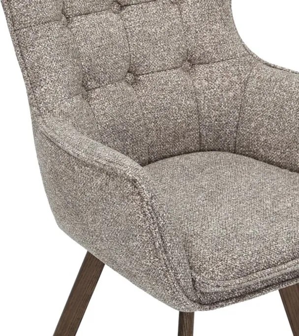 Set de 2 scaune pivotante picioare din lemn THOR gri taupe