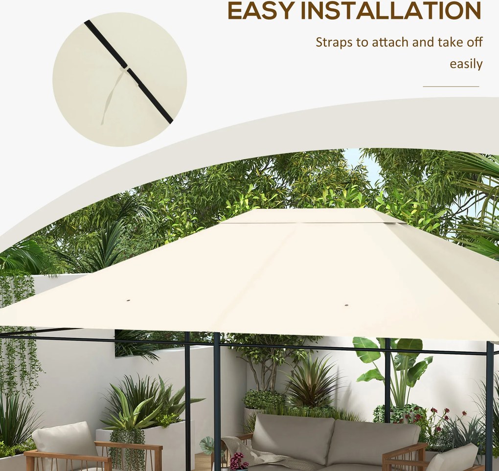 Outsunny Acoperiș de Schimb pentru Foișor 3x4 m, 84C-116, Alb Crem | Aosom Romania