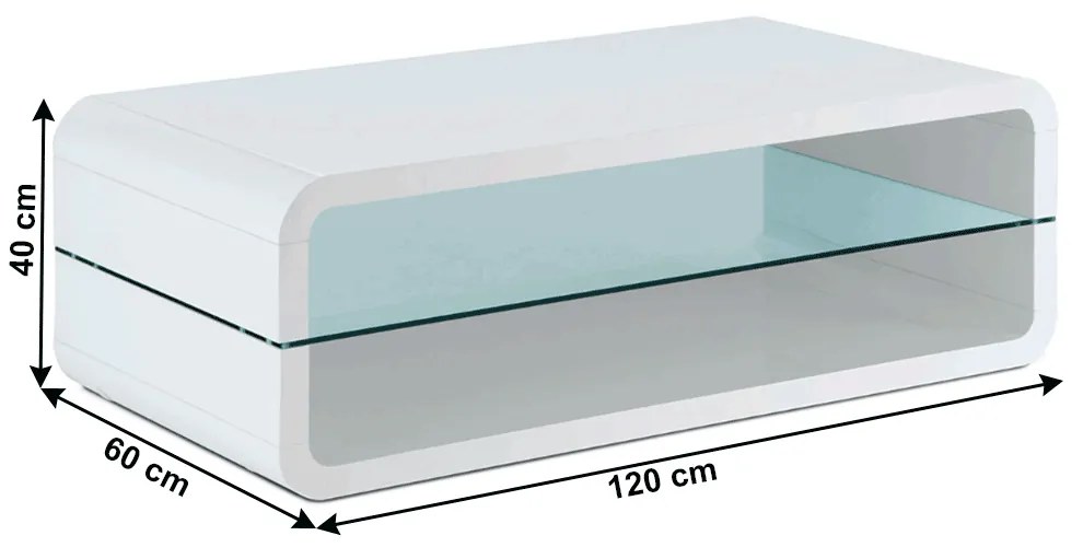 Masuta de cafea, alb extra lucios HG, GOLMER