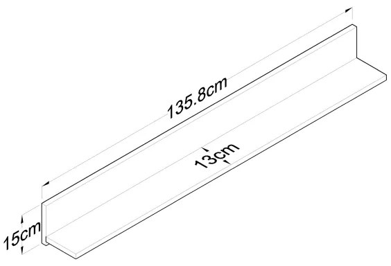 Raft de perete RANI 135,8x15 cm maro