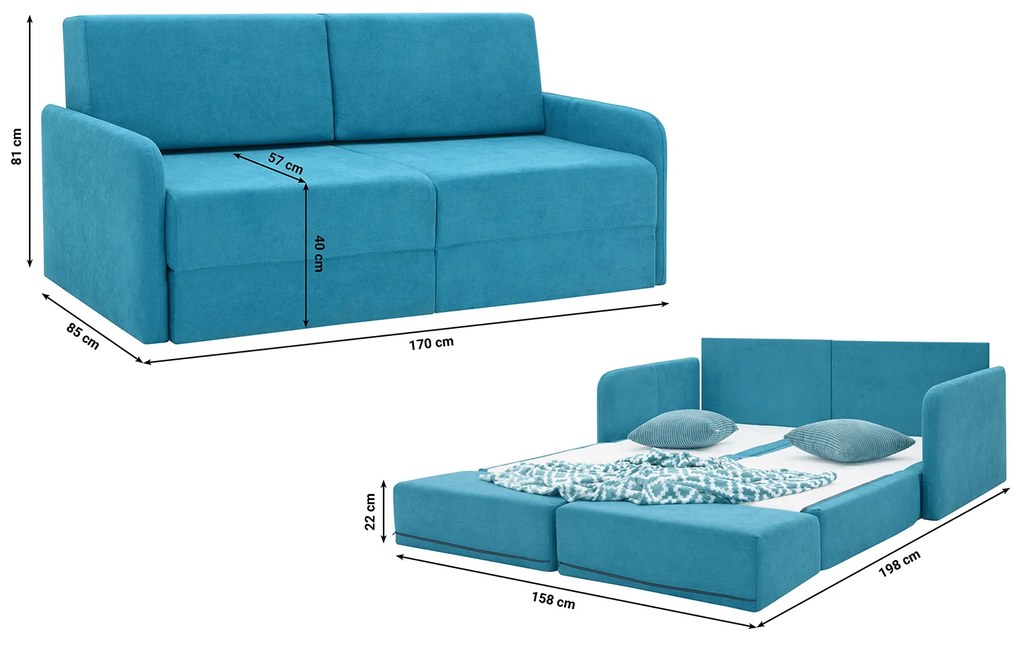 Canapea extensibilă Borta (albastru). 1098575