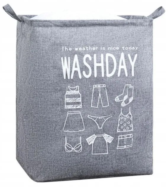 Cos pentru rufe cu snur WASHDAY 50x40x50 cm