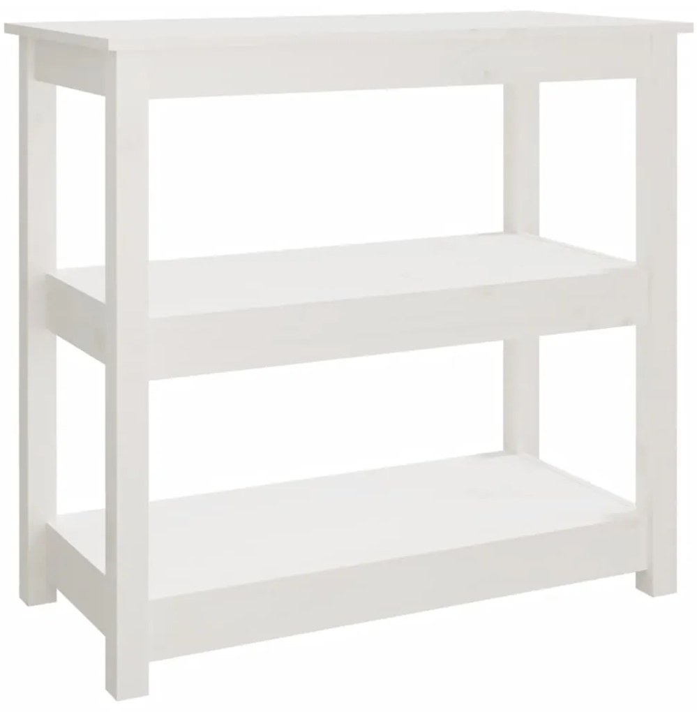 vidaXL Masă consolă, alb, 80x40x74 cm, lemn masiv de pin