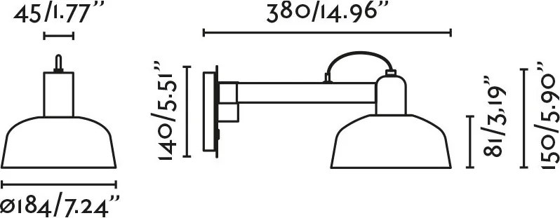 Aplica de perete cu brat directionabil TATAWIN negru, orange