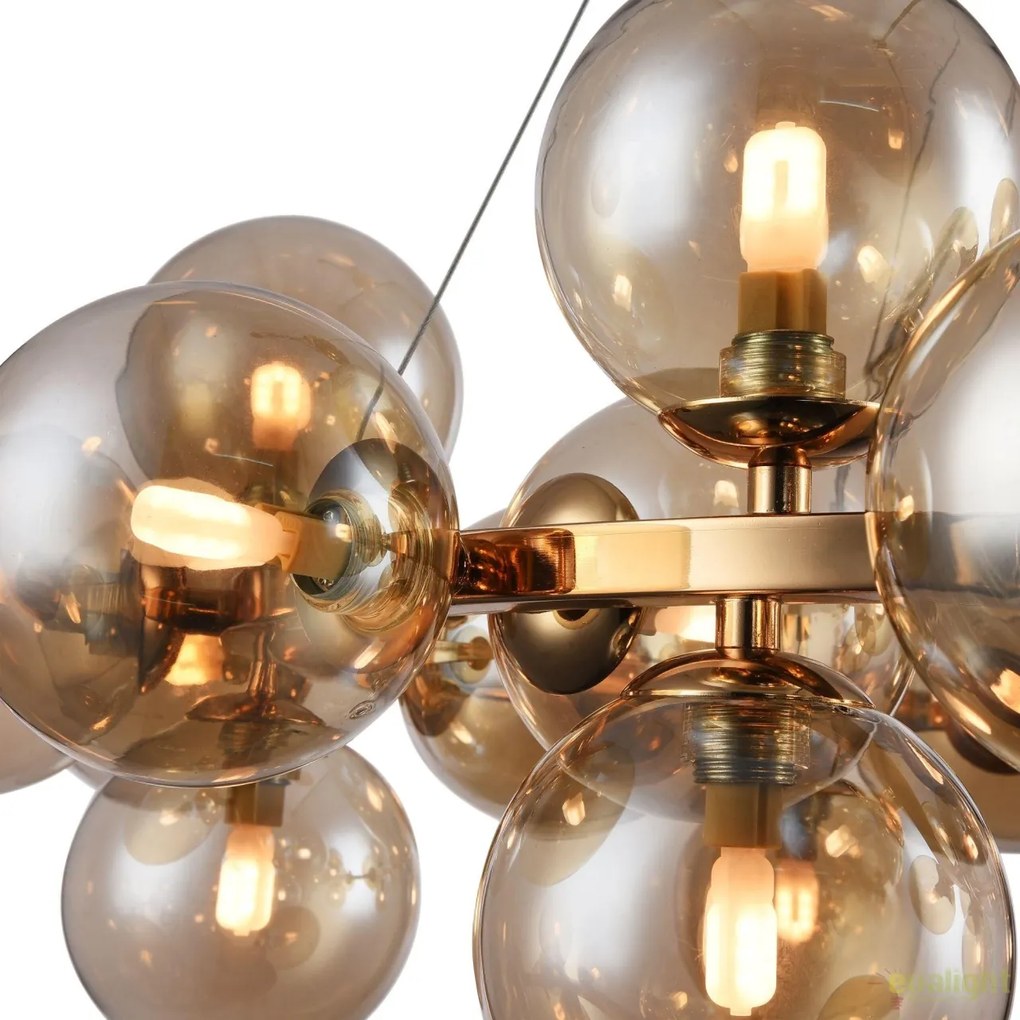 Lustra deosebita cu 25 de surse de lumina Dallas, auriu/ chihlimbar MYMOD548PL-25G