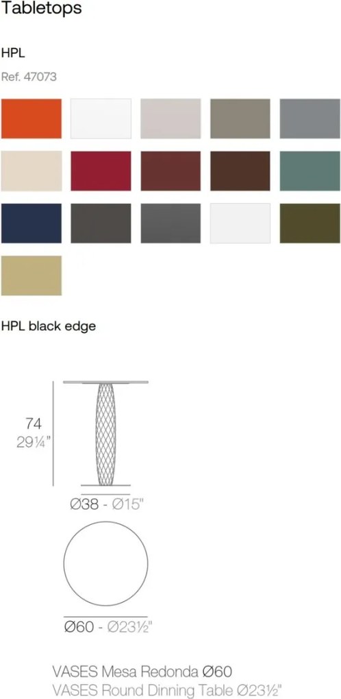 Masa de exterior / interior design modern premium VASES 60cm