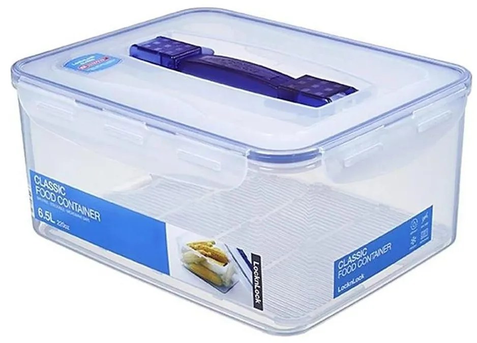 Caserolă LOCK 6,5 l albastru/transparent